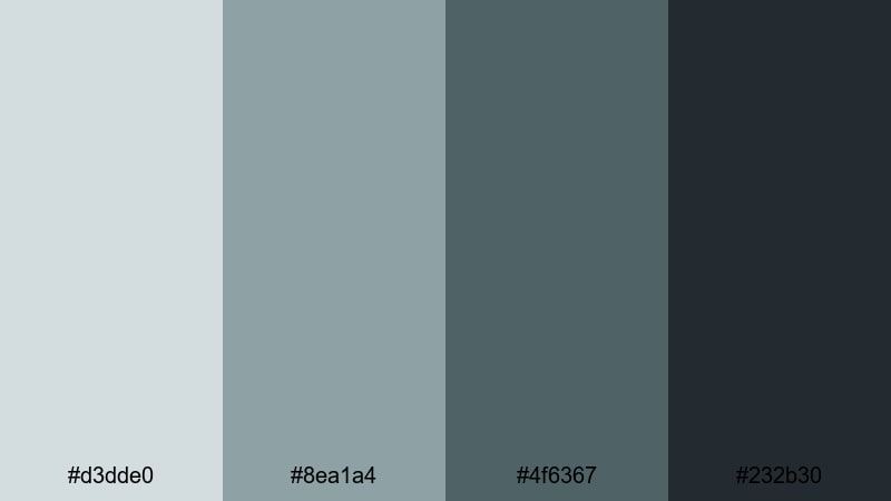 noir sea horizon gray green blue color palette with hex codes