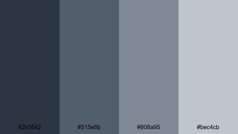 noir skyline fade gray blue color palette with hex codes