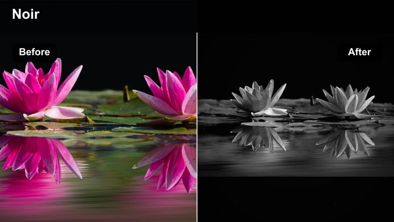 Dark city street at night with high-contrast lighting