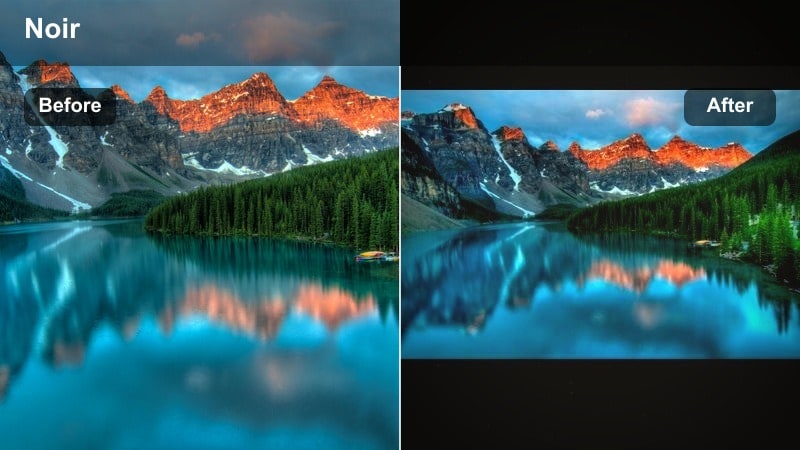 Muted, grainy sunset video over a city skyline with high contrast.