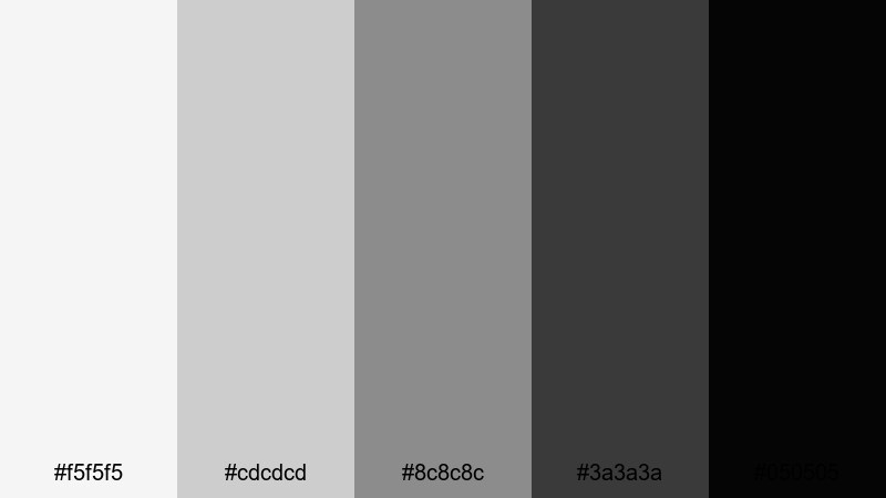 noir title card gray white color palette with hex codes