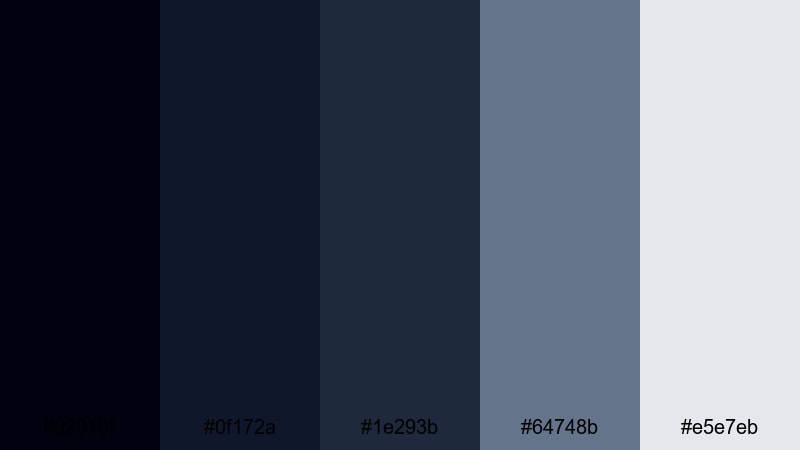 noir trailer spectrum dark blue navy blue color palette with hex codes