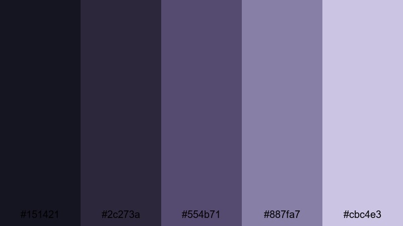 noir violet spotlight purple gray color palette with hex codes