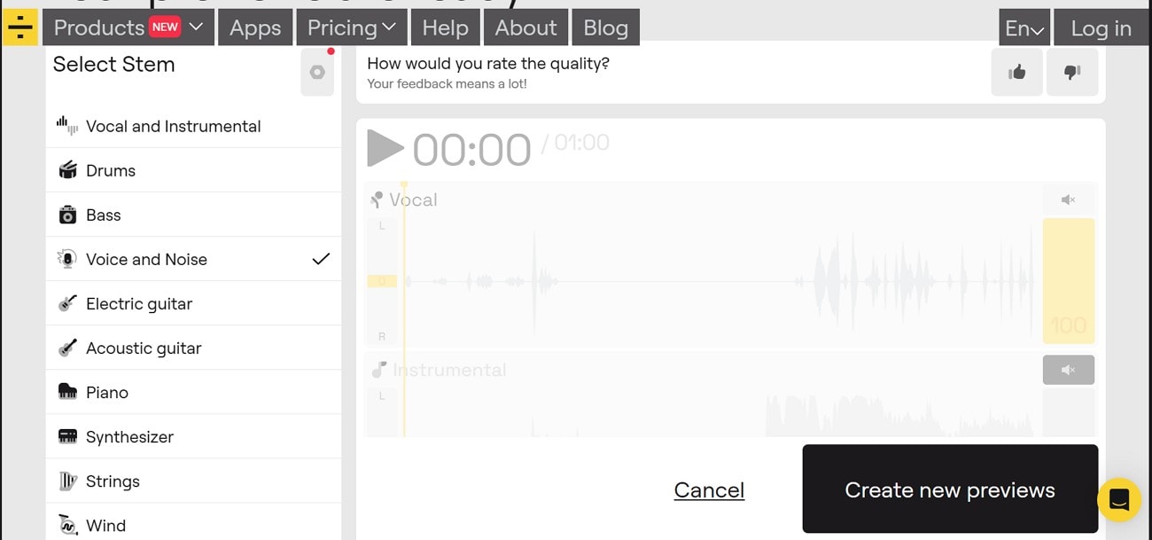 lalal ai denoiser online