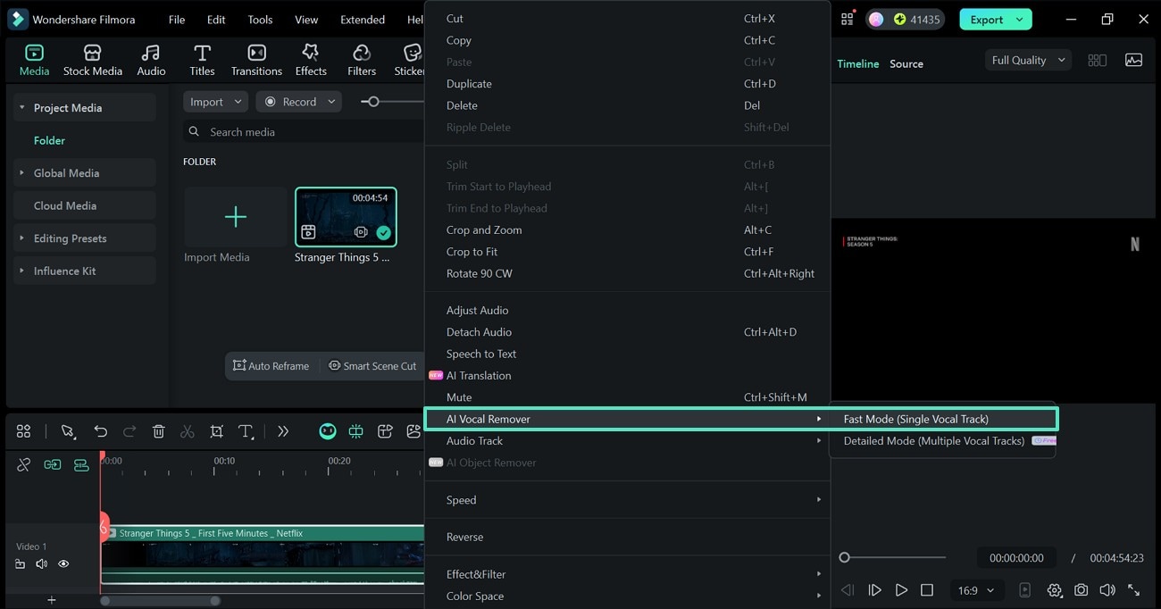 fast mode vocal remover