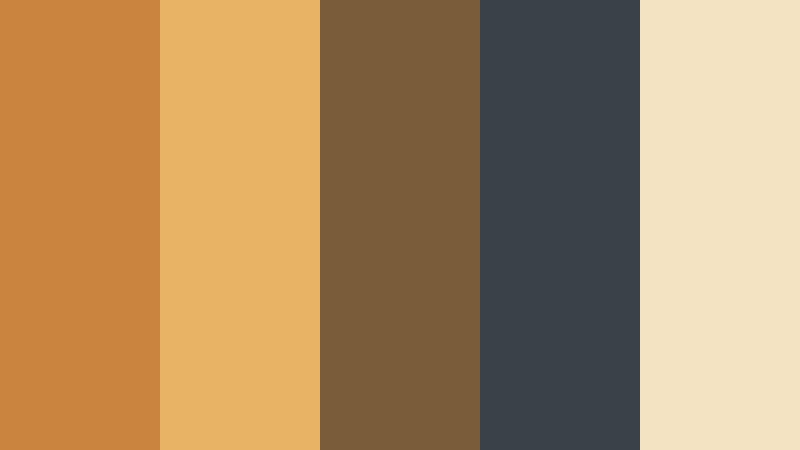 nomad trail stories sunbaked ochre color palette with hex codes