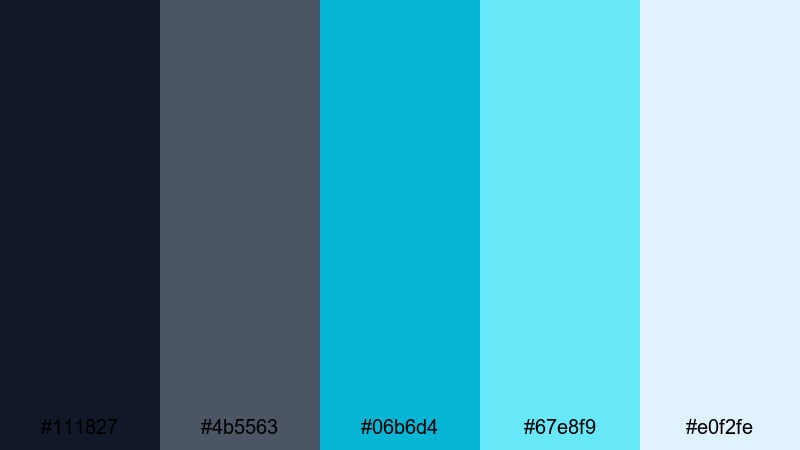 nordic aqua studio turquoise color palette with hex codes