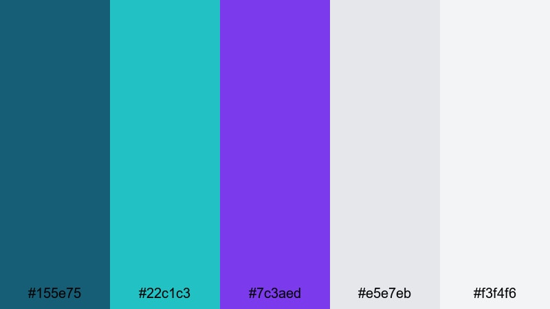 nordic aurora lines teal purple color palette with hex codes