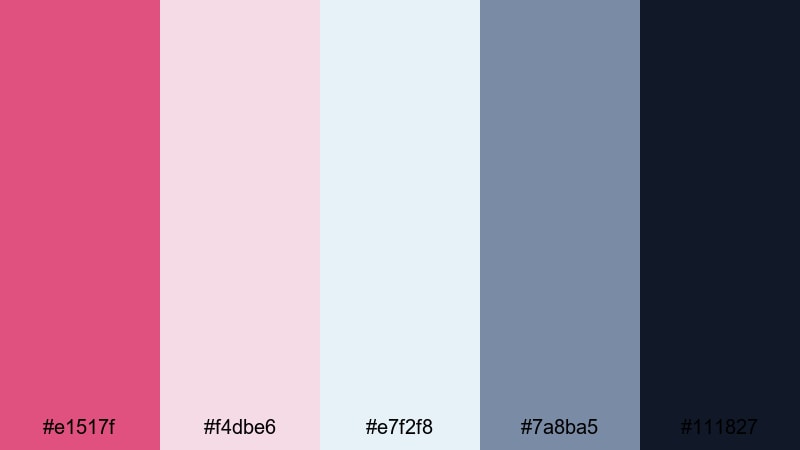 nordic berry minimal raspberry color palette with hex codes