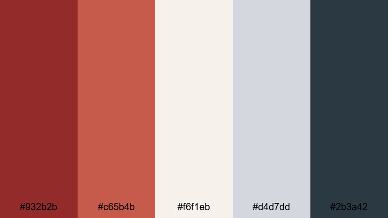 nordic brick accent brick red color palette with hex codes