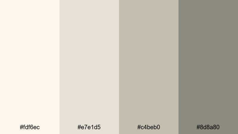 nordic canvas cream cream color palette with hex codes
