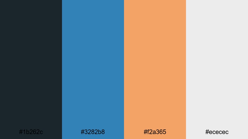 nordic cargo minimal blue rust color palette with hex codes