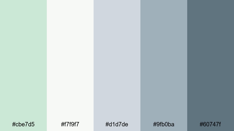 nordic celadon minimal celadon color palette with hex codes
