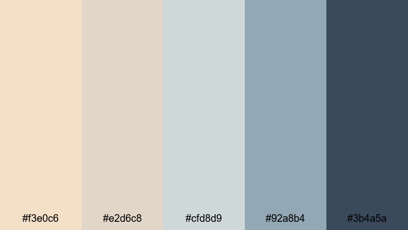 nordic champagne dawn champagne color palette with hex codes