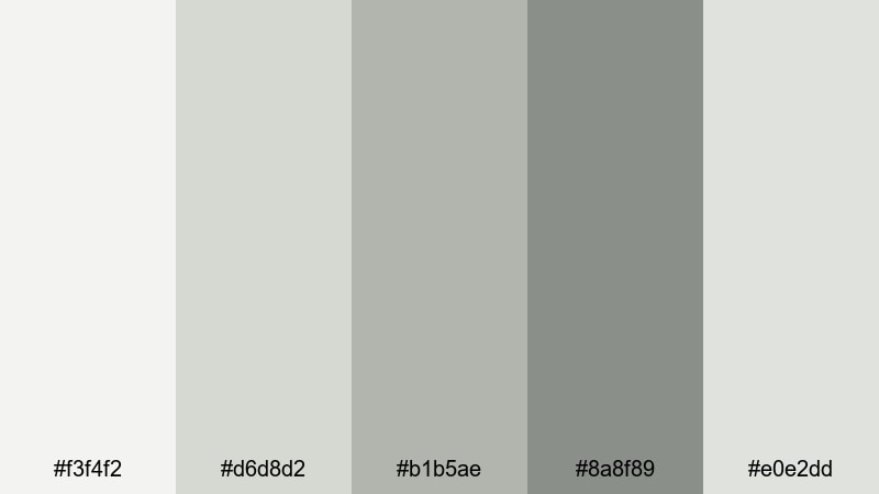nordic concrete calm pastel gray color palette with hex codes