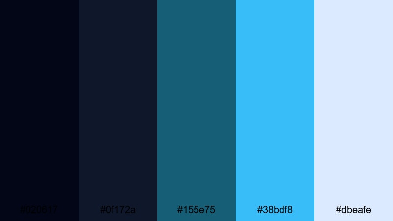 nordic harbor calm black green blue color palette with hex codes