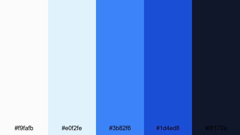 nordic indigo air indigo blue color palette with hex codes
