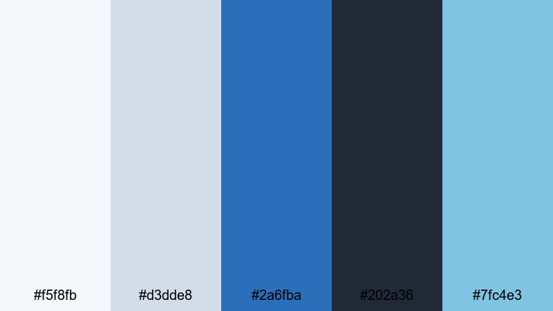 nordic interface calm cerulean blue color palette with hex codes