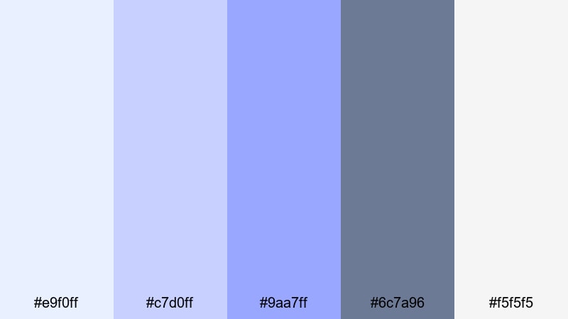 nordic lavender breeze lavender blue color palette with hex codes