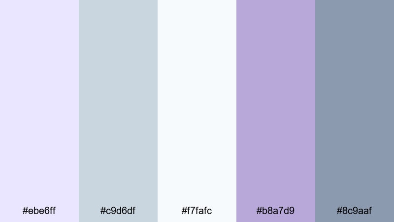 nordic lavender light lilac lavender color palette with hex codes