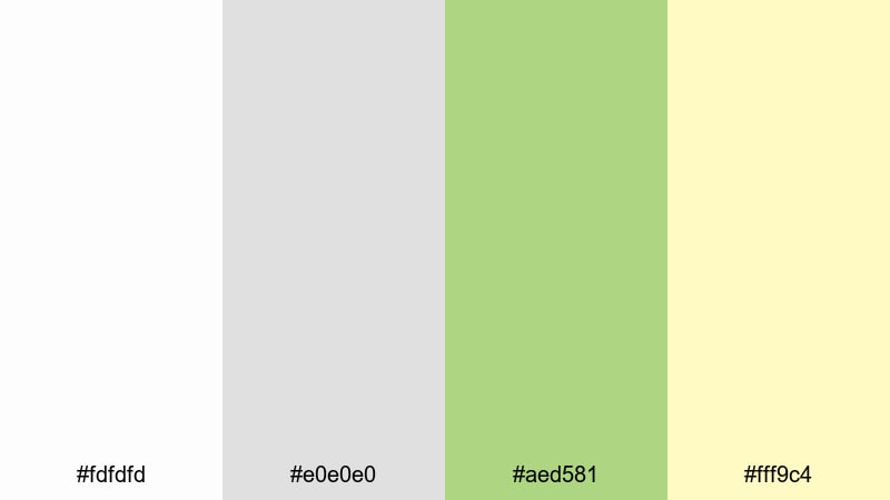 nordic lime accent white green yellow color palette with hex codes