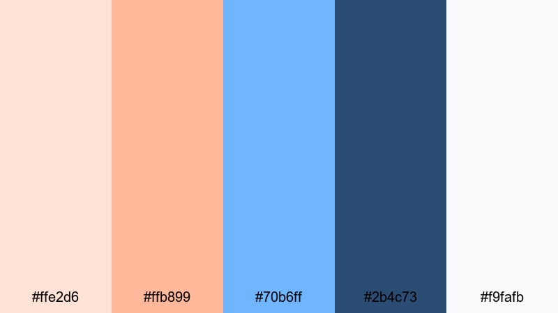 nordic peach interface blue peach color palette with hex codes