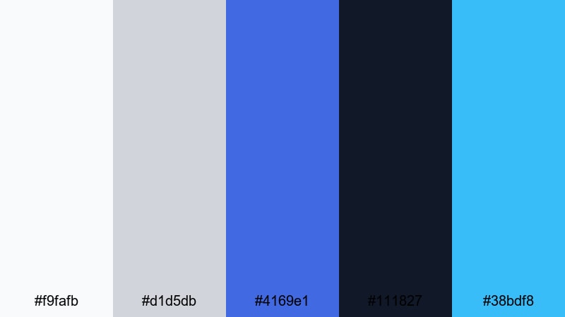 nordic royal contrast royal blue color palette with hex codes