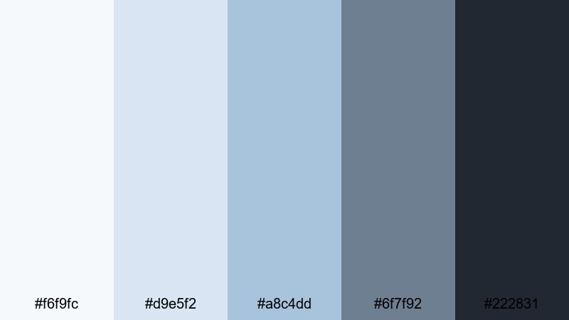 nordic screen clean pale blue color palette with hex codes