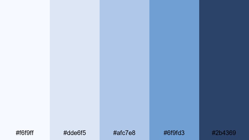 nordic screen glow blue light blue color palette with hex codes