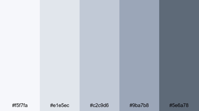 nordic screen space gray light blue color palette with hex codes