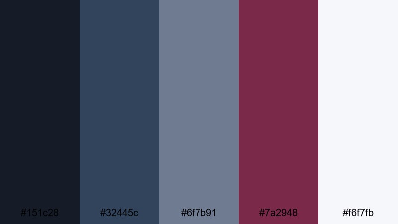 nordic script titles blue maroon color palette with hex codes