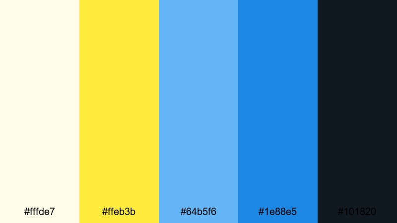 nordic signal clean yellow blue color palette with hex codes