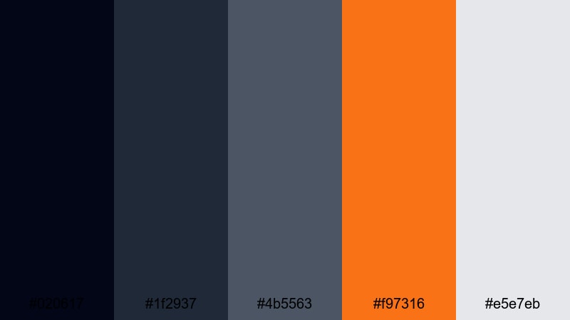 nordic steel and ember fire and ice color palette with hex codes