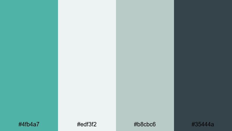 nordic studio calm verdigris color palette with hex codes