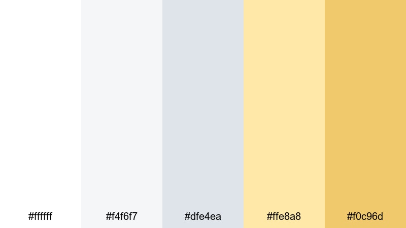 nordic window beam white yellow color palette with hex codes