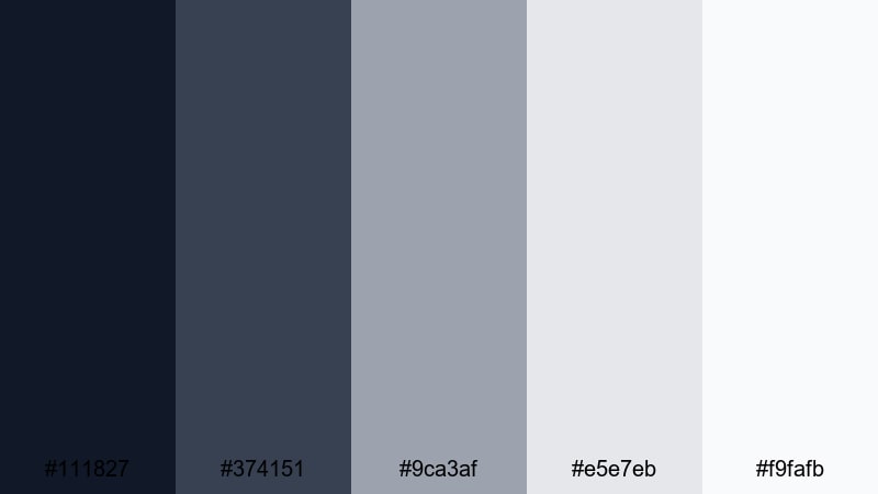 nordic workspace calm gray dark blue color palette with hex codes