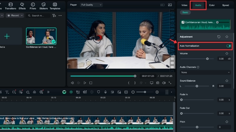 enable the auto normalize tool