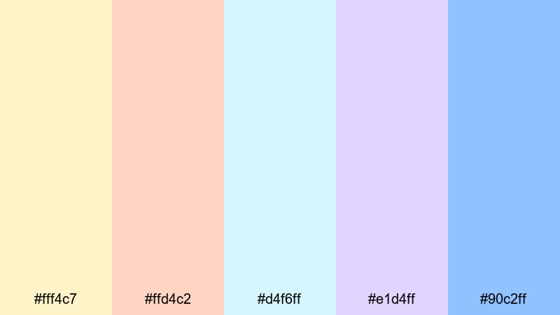 notebook doodle day retro 90s color palette with hex codes