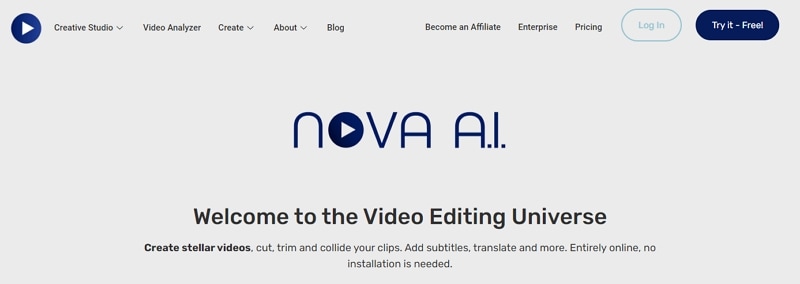 nova ai 線上分割和合併影片