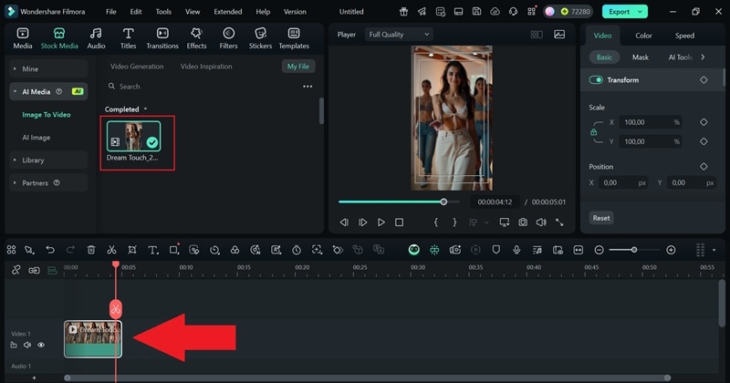drag your video to timeline