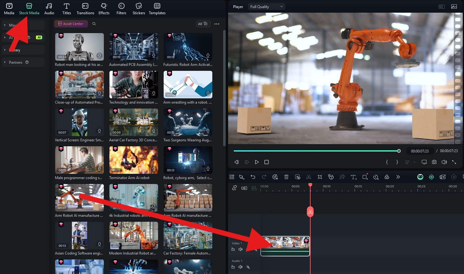 drag video to timeline filmora desktop
