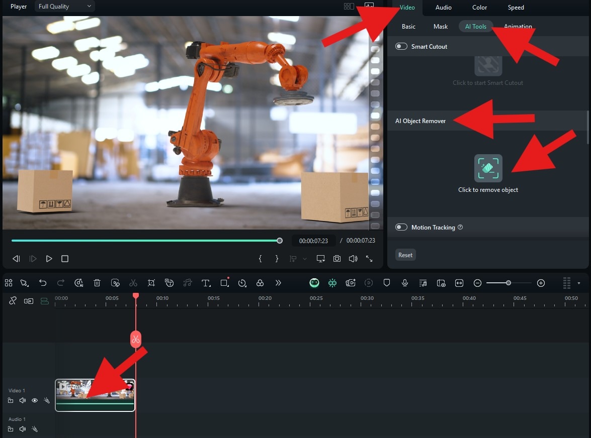 click to remove object from video