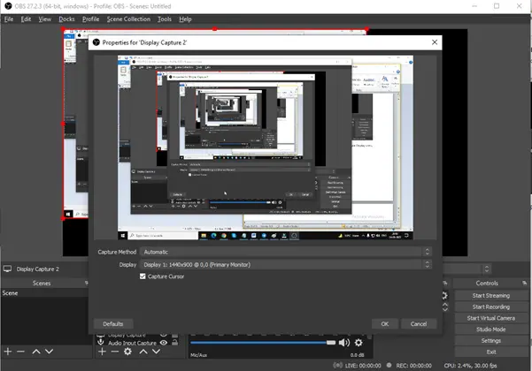 obs click on ok button