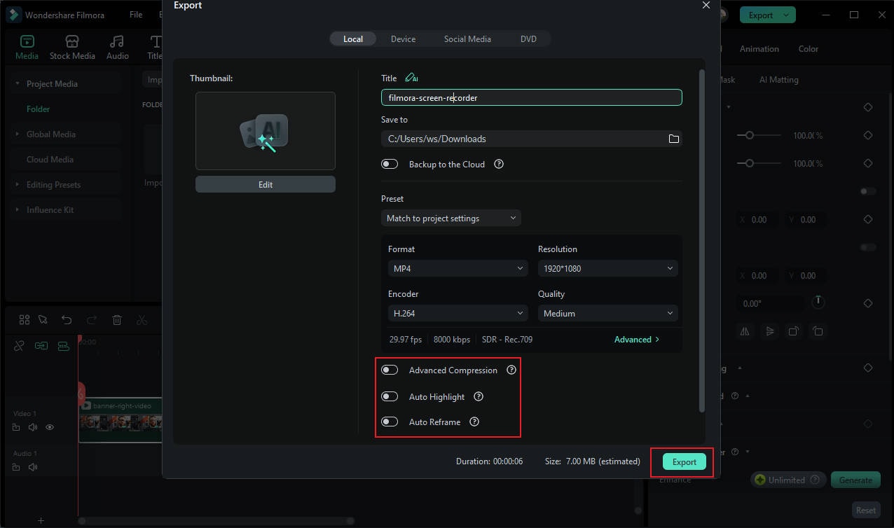 export your final videos