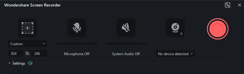 filmora set recording options