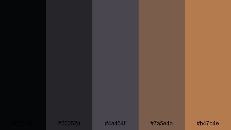 obsidian gearstorm steampunk color palette with hex codes