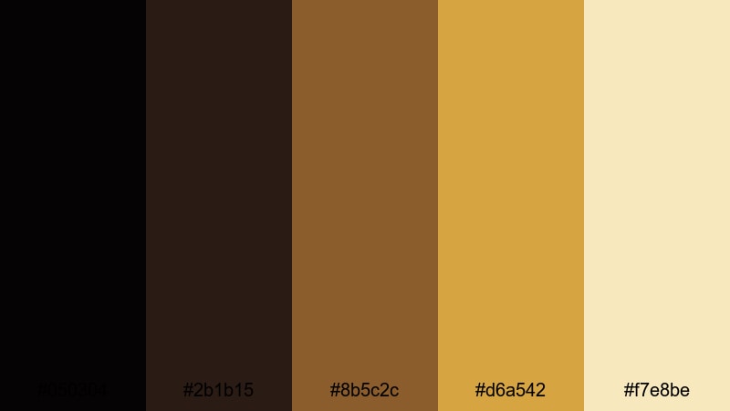 obsidian gold overture baroque color palette with hex codes