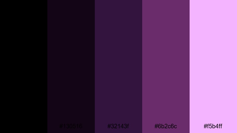 obsidian orchid dream black purple color palette with hex codes