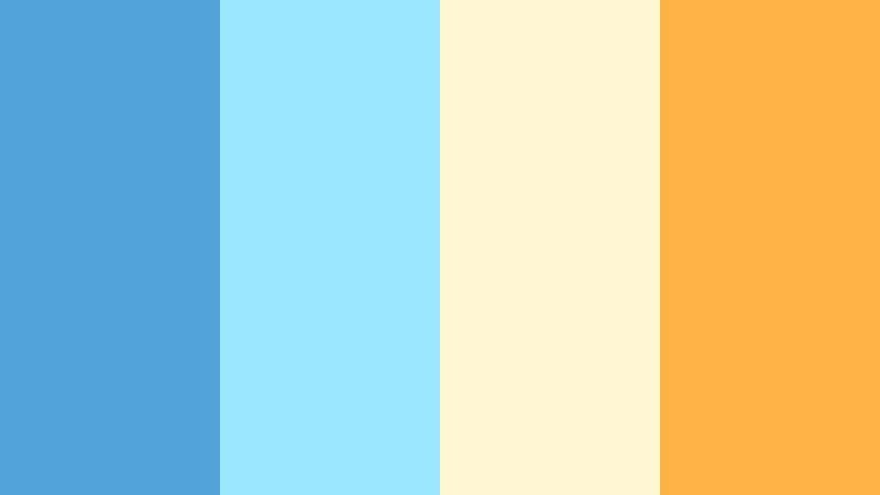ocean breeze citrus pop angel blue color palette with hex codes