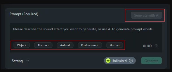 saisir un prompt pour le son d’océan